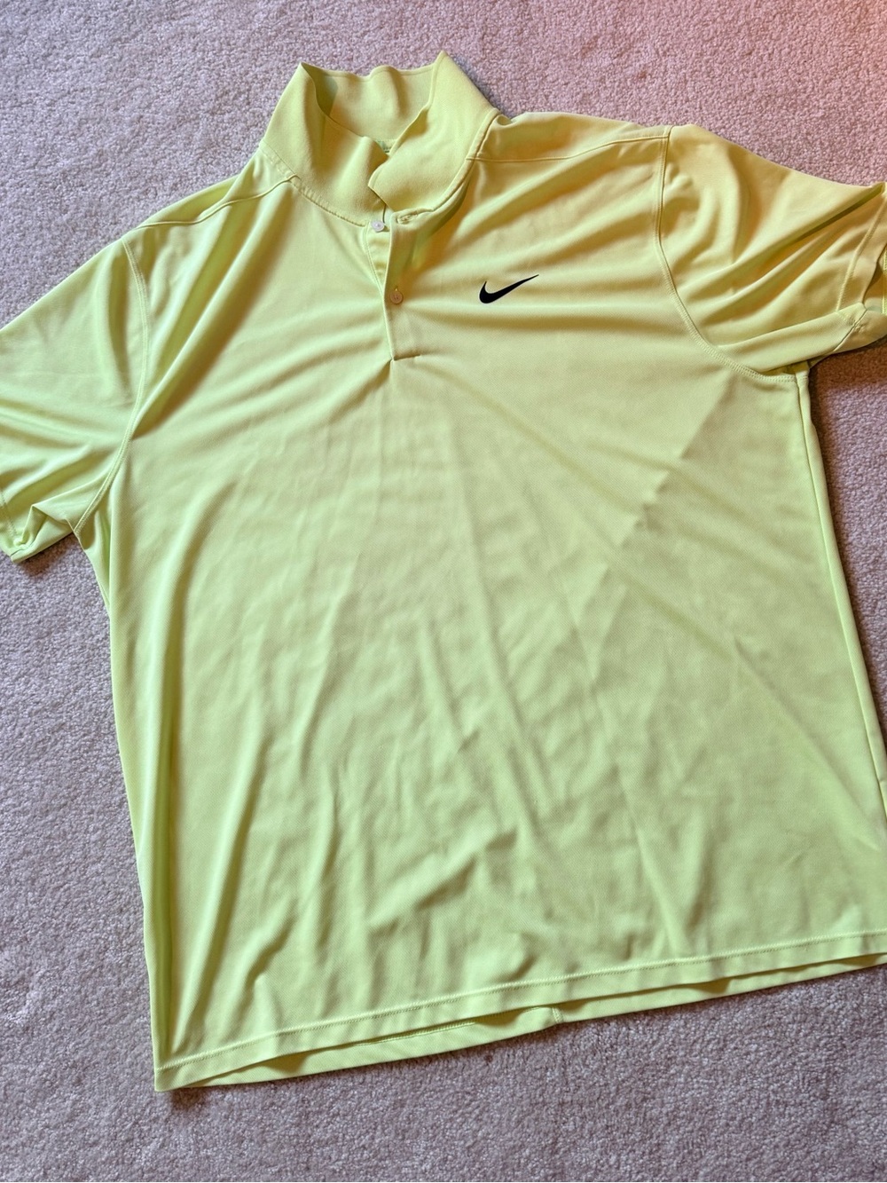 Nike Men’s Yellow Golf Polo Shirt - Dri-FIT (XL)